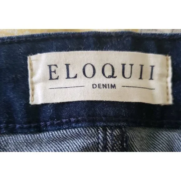 ELOQUII Woman's Size 22 Boot Cut Dark Wash Whiskering High Rise - Picture 5 of 8